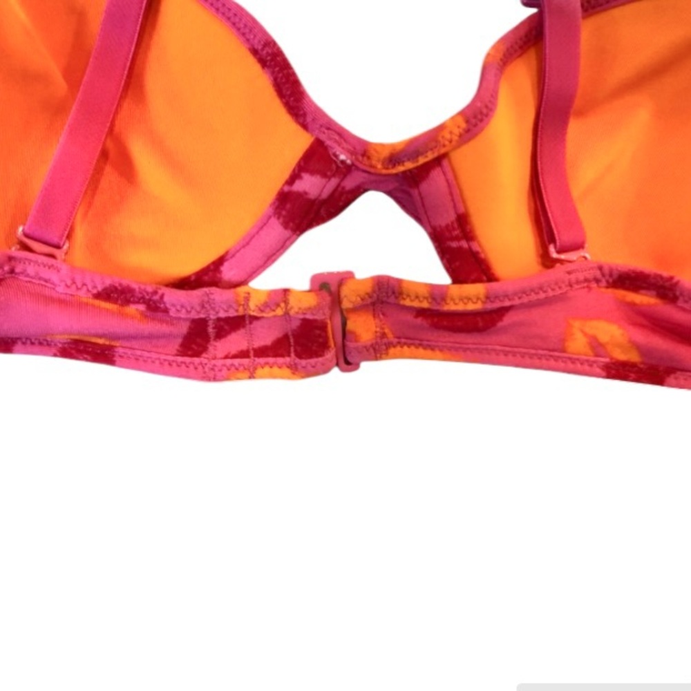 Flirtitude Kiss Print Bikini Top Pink and Orange Lips Swim Top Swimsuit Bra 34A - Picture 11 of 11